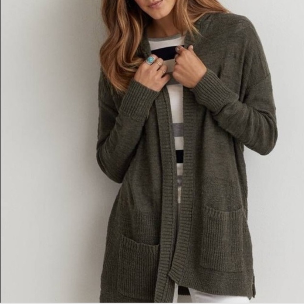 Green Hooded Cardigan